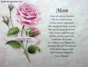 I Love You Messages For Mom From Daughter - Messages For Mom